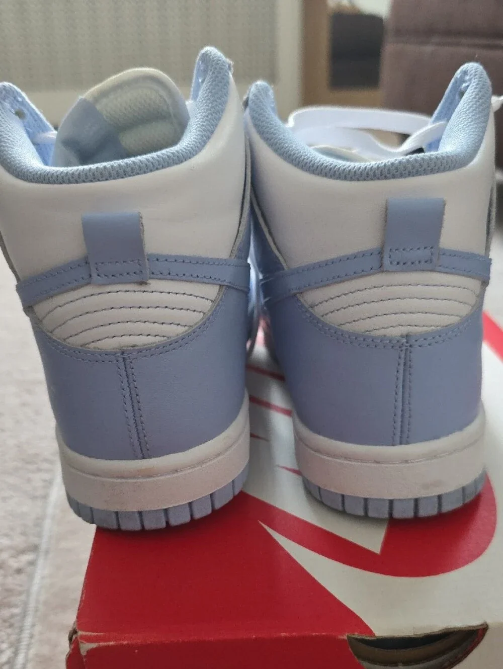 Nike Women's High-Top Sneakers in Light Blue and White